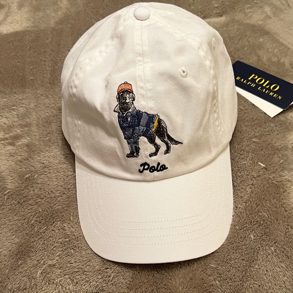 New Mens POLO RALPH LAUREN Dog logo adjustable hat.